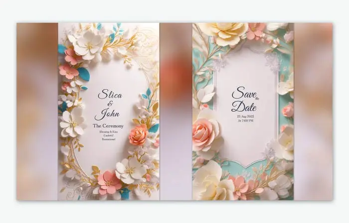 Masterful 3D Floral Style Wedding Invitation Instagram Story